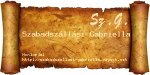 Szabadszállási Gabriella névjegykártya